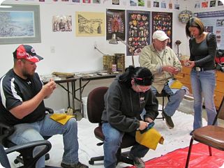 Spall Flink obsidian arrow heads